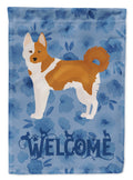 Nordic Spitz Welcome House Flag 28x40 Porch Sleeve Pole Decorative Outside Yard Banner Artwork Wall Hanging, Polyester
