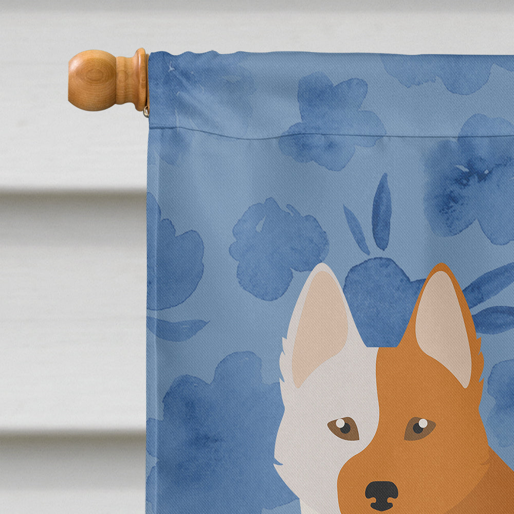 Nordic Spitz Welcome House Flag 28x40 Porch Sleeve Pole Decorative Outside Yard Banner Artwork Wall Hanging, Polyester
