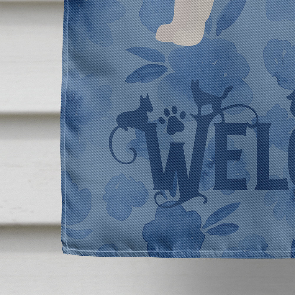 Nordic Spitz Welcome House Flag 28x40 Porch Sleeve Pole Decorative Outside Yard Banner Artwork Wall Hanging, Polyester