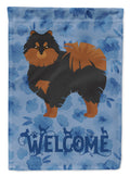 Pomeranian #2 Welcome House Flag 28x40 Porch Sleeve Pole Decorative Outside Yard Banner Artwork Wall Hanging, Polyester