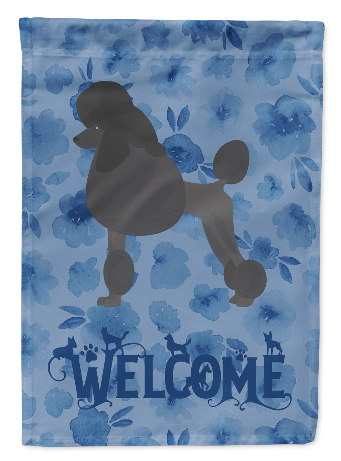 Standard Poodle Welcome House Flag 28x40 Porch Sleeve Pole Decorative Outside Yard Banner Artwork Wall Hanging, Polyester