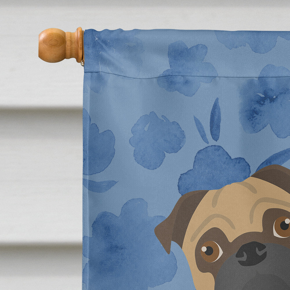 Pug Welcome House Flag 28x40 Porch Sleeve Pole Decorative Outside Yard Banner Artwork Wall Hanging, Polyester