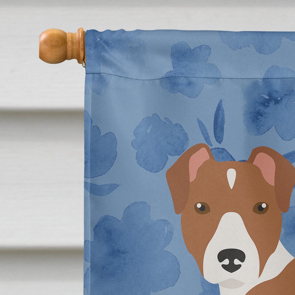 Rat Terrier Welcome House Flag 28x40 Porch Sleeve Pole Decorative Outside Yard Banner Artwork Wall Hanging, Polyester