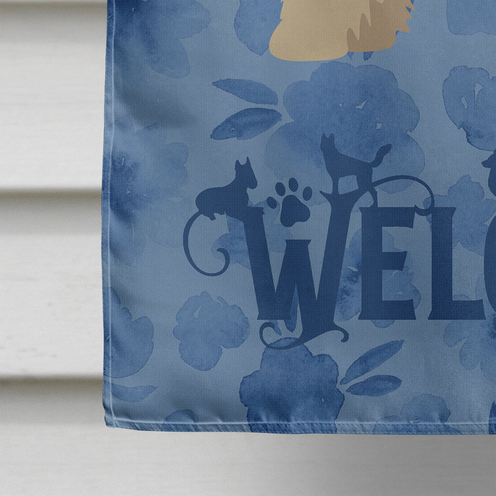 Russian Lapdog Welcome House Flag 28x40 Porch Sleeve Pole Decorative Outside Yard Banner Artwork Wall Hanging, Polyester