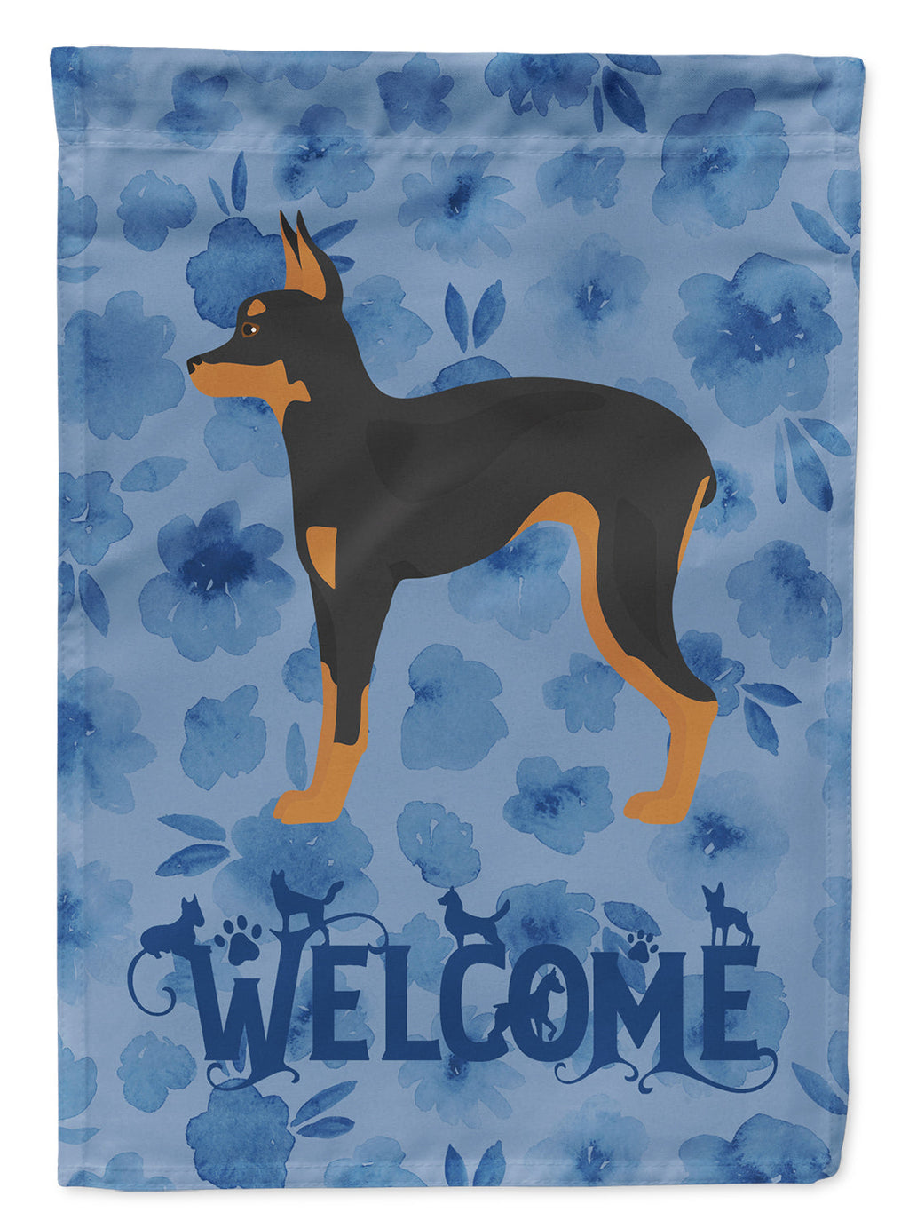 Russian Tor Terrier Welcome House Flag 28x40 Porch Sleeve Pole Decorative Outside Yard Banner Artwork Wall Hanging, Polyester