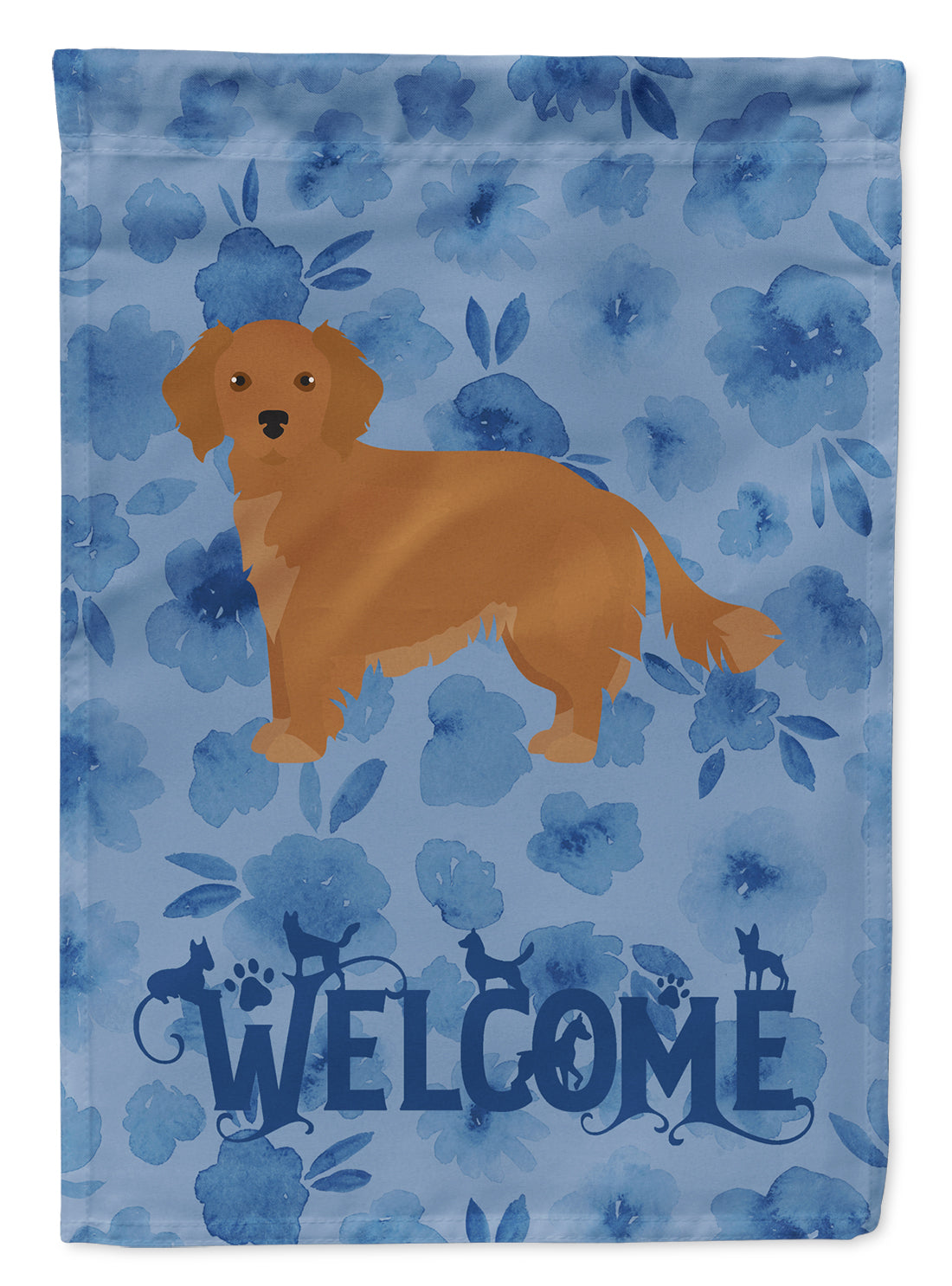 Small Greek Domestic Dog Welcome House Flag 28x40 Porch Sleeve Pole Decorative Outside Yard Banner Artwork Wall Hanging, Polyester