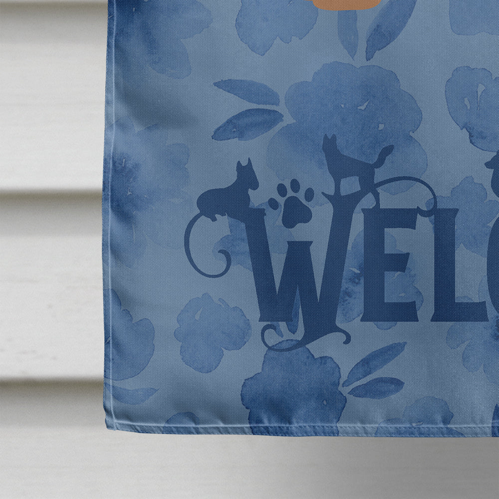 Tibetan Spaniel Welcome House Flag 28x40 Porch Sleeve Pole Decorative Outside Yard Banner Artwork Wall Hanging, Polyester