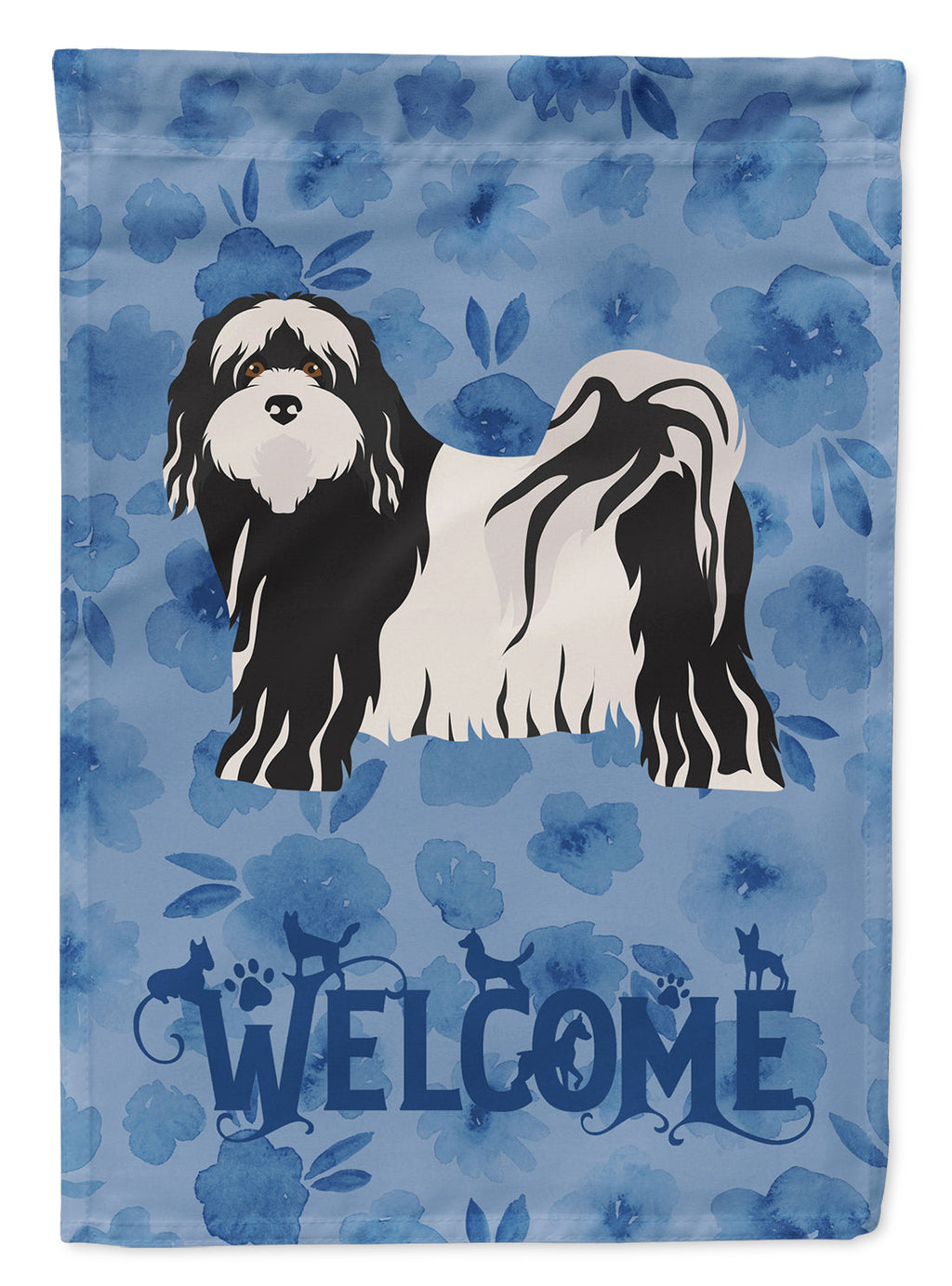 Tibetan Terrier Welcome House Flag 28x40 Porch Sleeve Pole Decorative Outside Yard Banner Artwork Wall Hanging, Polyester