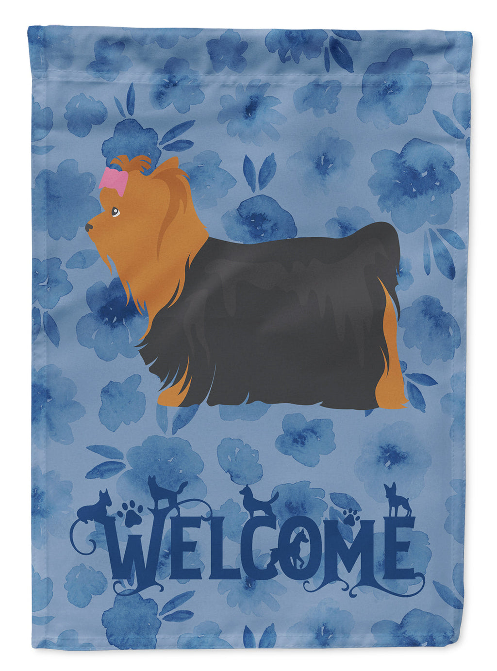 Yorkshire Terrier #1 Welcome House Flag 28x40 Porch Sleeve Pole Decorative Outside Yard Banner Artwork Wall Hanging, Polyester