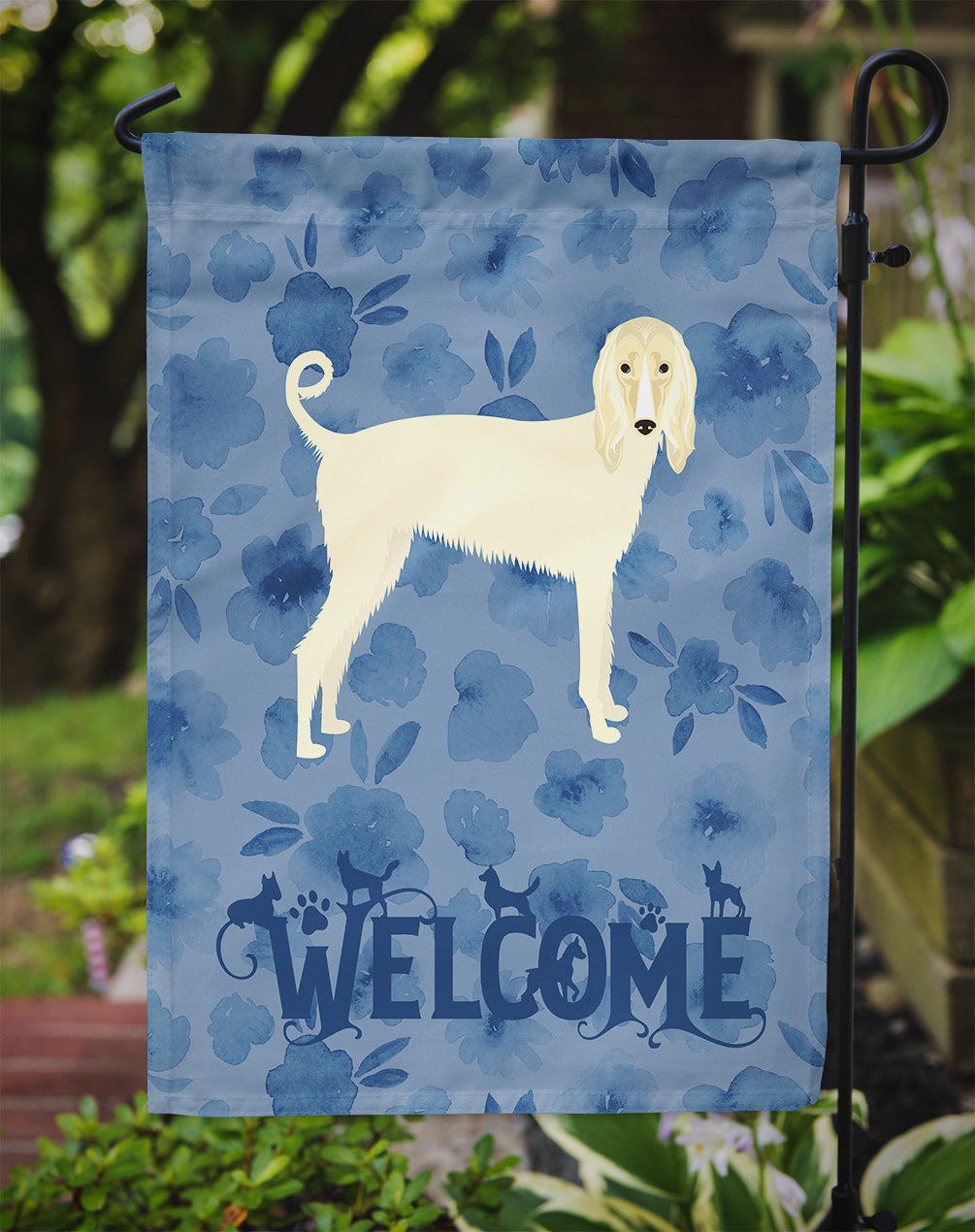 Afghan Hound Welcome Garden Flag Mailbox Decorative Yard Banner Outside Patio Artwork for Flower Beds, Garden Size, Multicolor