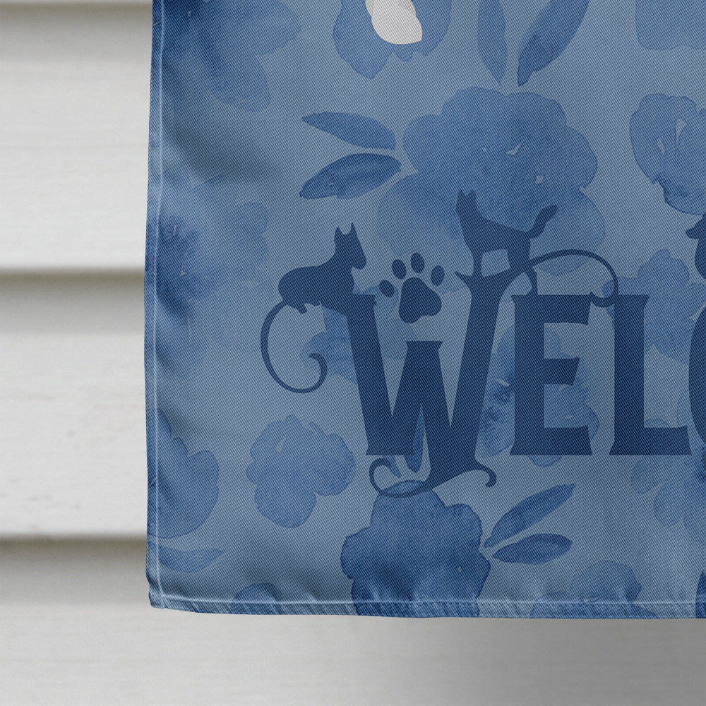 Basenji Welcome House Flag 28x40 Porch Sleeve Pole Decorative Outside Yard Banner Artwork Wall Hanging, Polyester