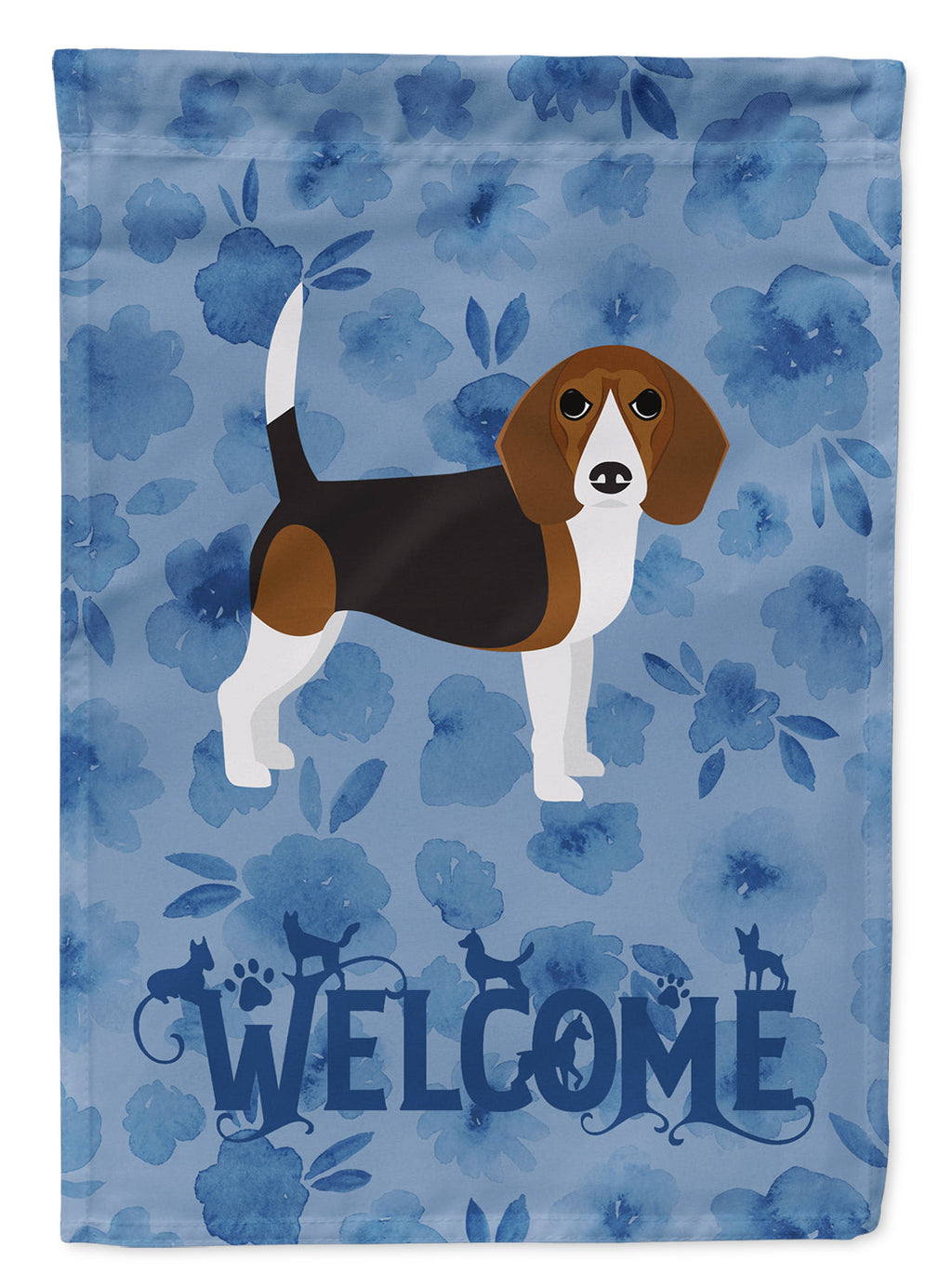Beagle Welcome House Flag 28x40 Porch Sleeve Pole Decorative Outside Yard Banner Artwork Wall Hanging, Polyester