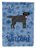 Black Labrador Retriever Welcome House Flag 28x40 Porch Sleeve Pole Decorative Outside Yard Banner Artwork Wall Hanging, Polyester