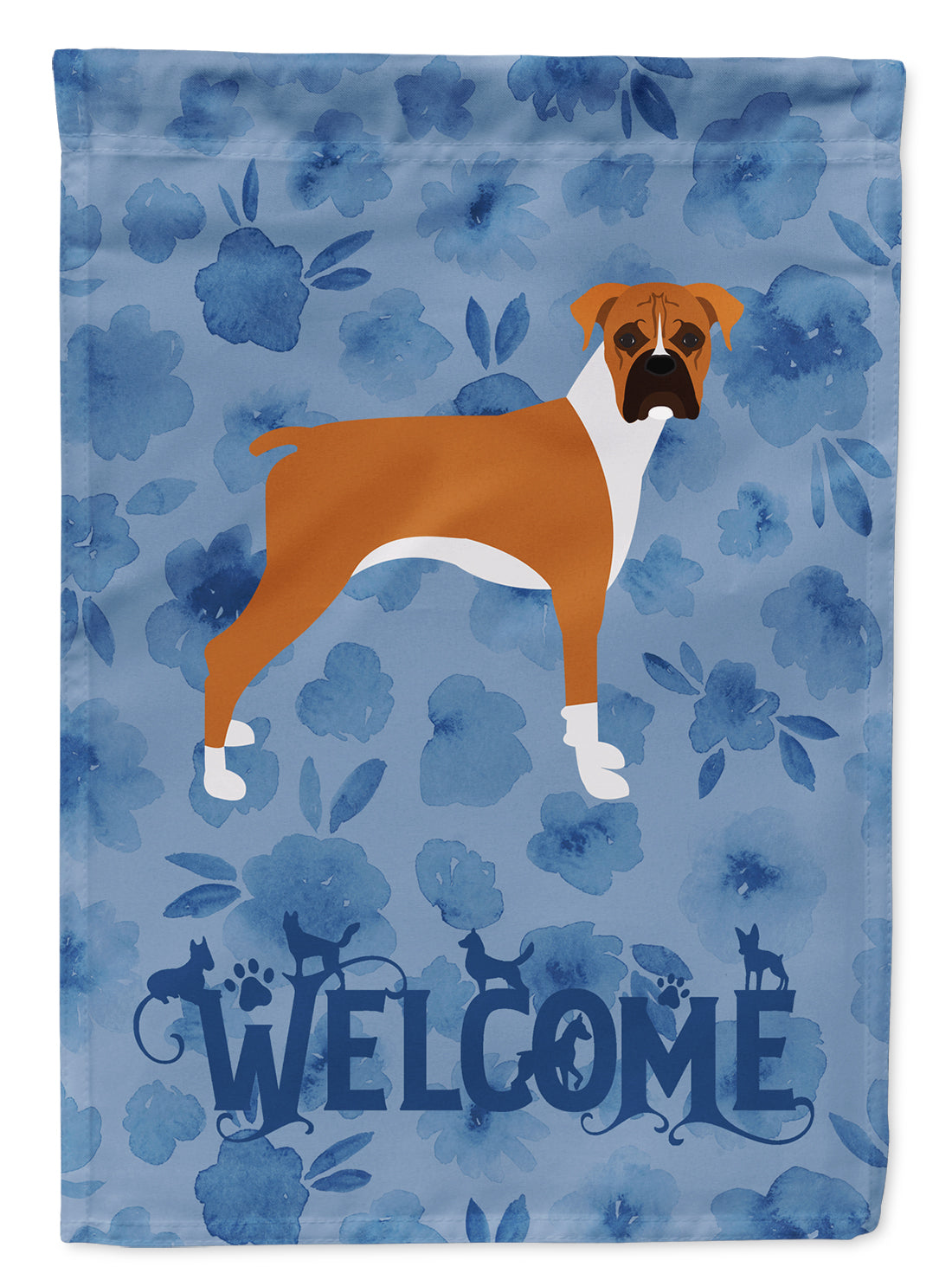 Boxer Welcome House Flag 28x40 Porch Sleeve Pole Decorative Outside Yard Banner Artwork Wall Hanging, Polyester