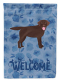 Chocolate Labrador Retriever Welcome House Flag 28x40 Porch Sleeve Pole Decorative Outside Yard Banner Artwork Wall Hanging, Polyester