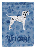 Dalmatian Welcome House Flag 28x40 Porch Sleeve Pole Decorative Outside Yard Banner Artwork Wall Hanging, Polyester