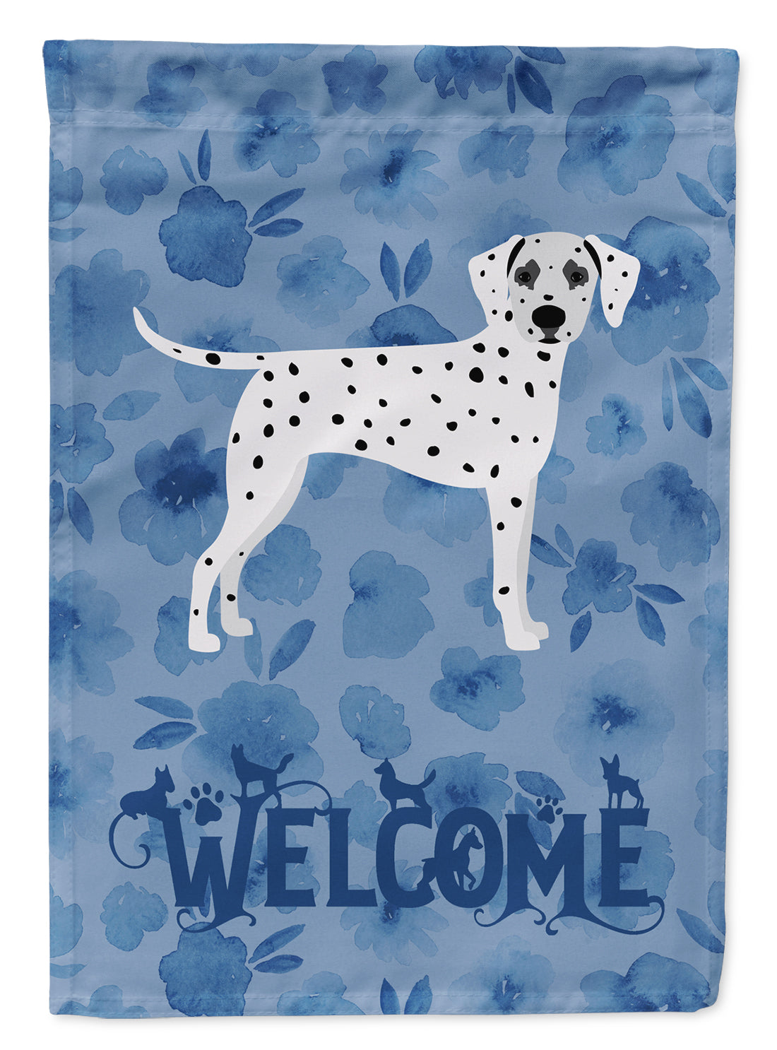 Dalmatian Welcome House Flag 28x40 Porch Sleeve Pole Decorative Outside Yard Banner Artwork Wall Hanging, Polyester