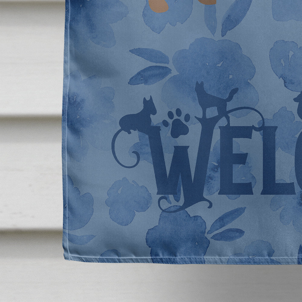 German Shepherd Welcome House Flag 28x40 Porch Sleeve Pole Decorative Outside Yard Banner Artwork Wall Hanging, Polyester