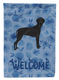 Great Dane Welcome House Flag 28x40 Porch Sleeve Pole Decorative Outside Yard Banner Artwork Wall Hanging, Polyester