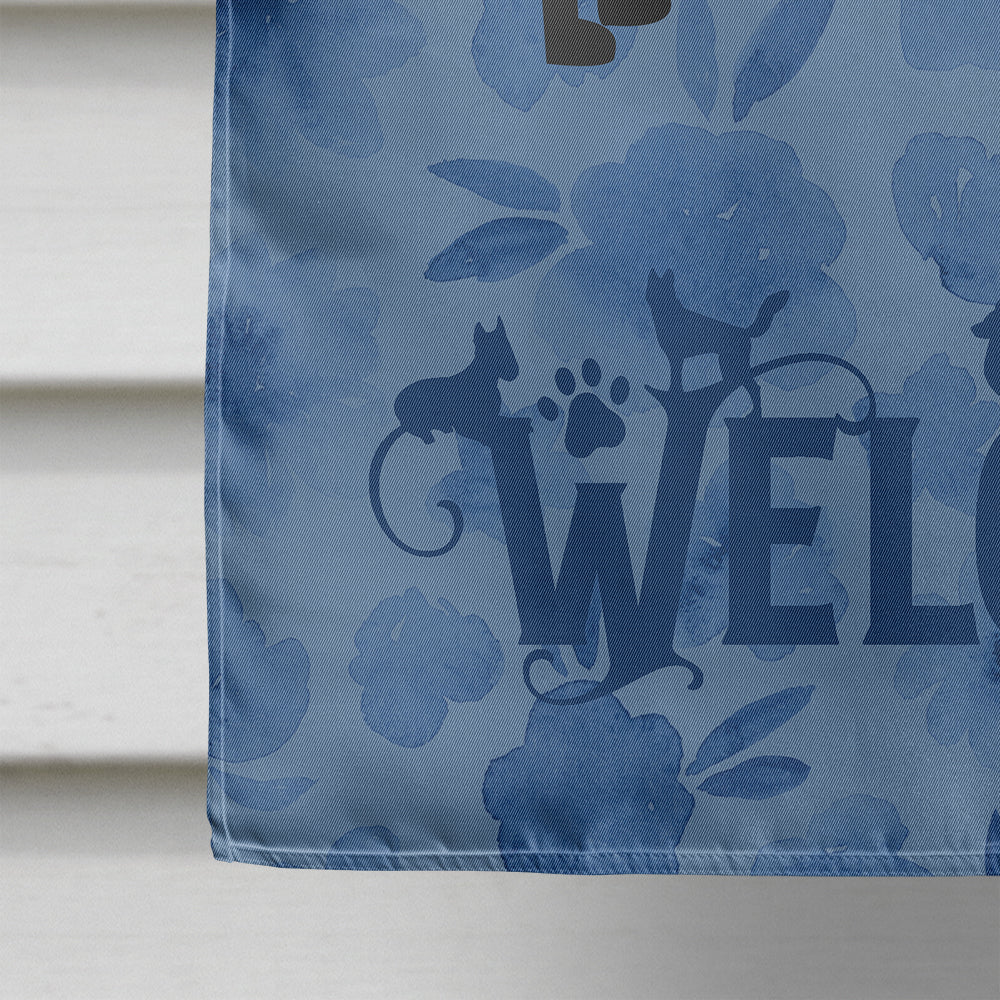 Great Dane Welcome House Flag 28x40 Porch Sleeve Pole Decorative Outside Yard Banner Artwork Wall Hanging, Polyester