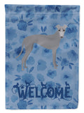 Greyhound Welcome House Flag 28x40 Porch Sleeve Pole Decorative Outside Yard Banner Artwork Wall Hanging, Polyester