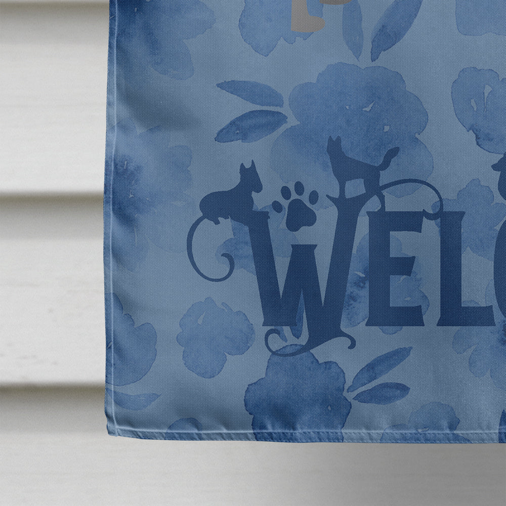 Greyhound Welcome House Flag 28x40 Porch Sleeve Pole Decorative Outside Yard Banner Artwork Wall Hanging, Polyester