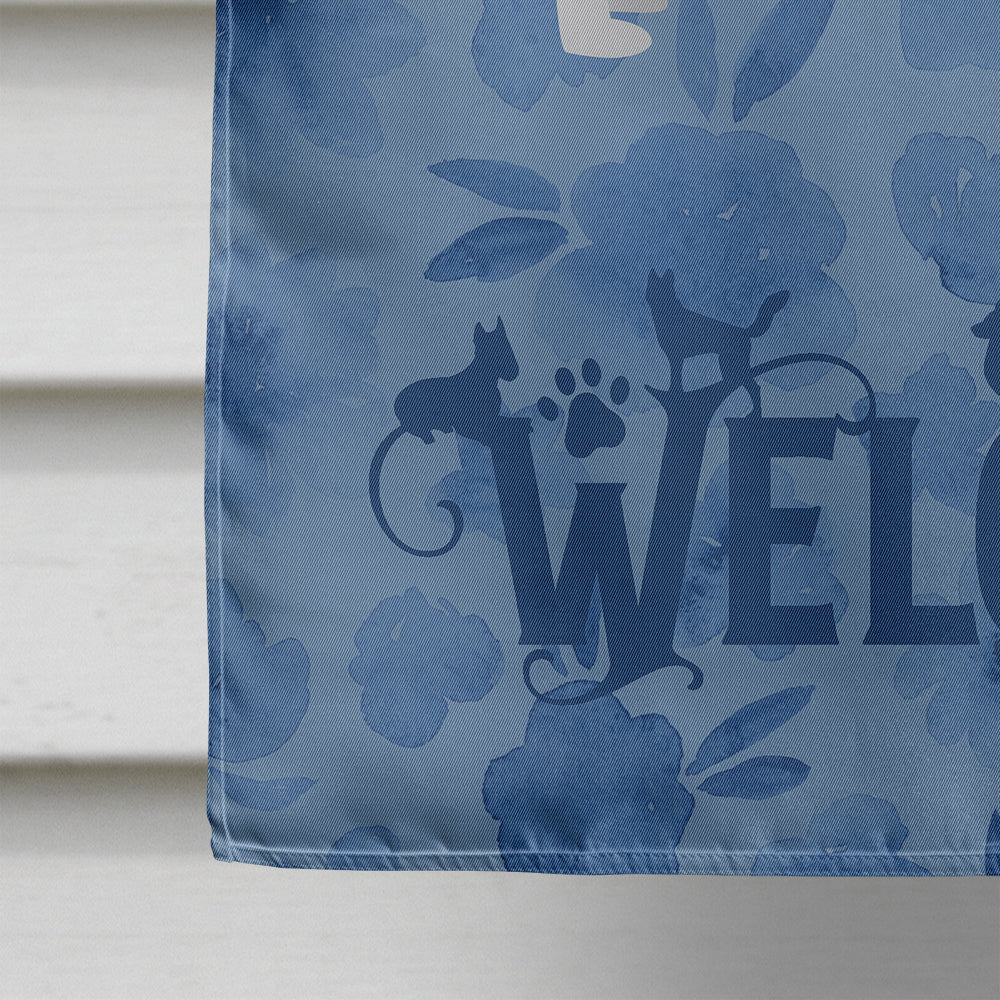 Siberian Husky Welcome House Flag 28x40 Porch Sleeve Pole Decorative Outside Yard Banner Artwork Wall Hanging, Polyester