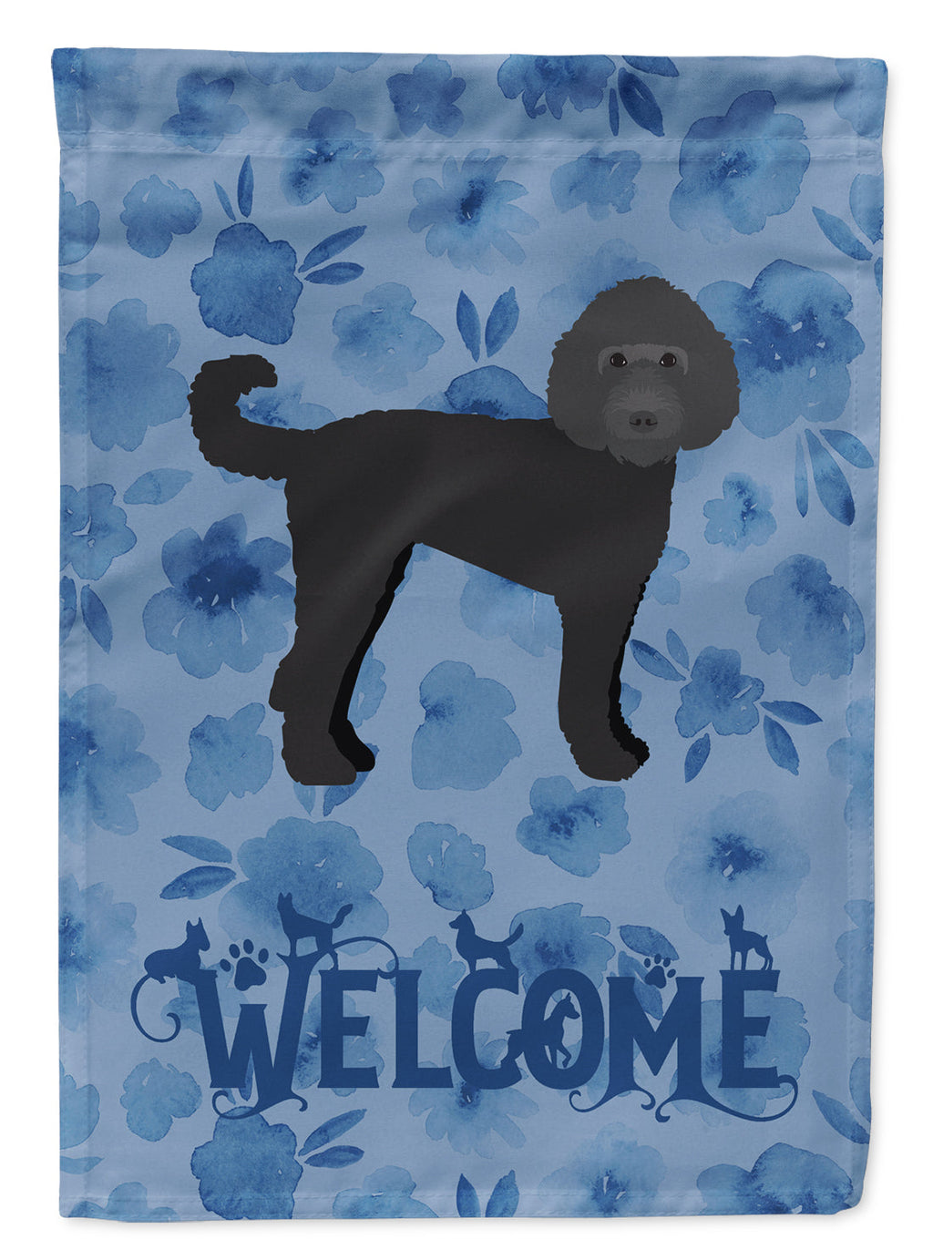 Labradoodle Welcome House Flag 28x40 Porch Sleeve Pole Decorative Outside Yard Banner Artwork Wall Hanging, Polyester