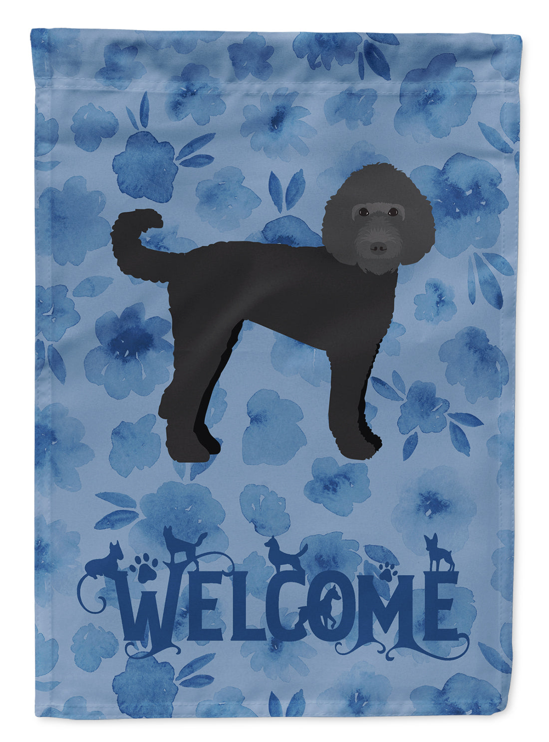 Labradoodle Welcome House Flag 28x40 Porch Sleeve Pole Decorative Outside Yard Banner Artwork Wall Hanging, Polyester