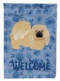 Pekingese Welcome House Flag 28x40 Porch Sleeve Pole Decorative Outside Yard Banner Artwork Wall Hanging, Polyester