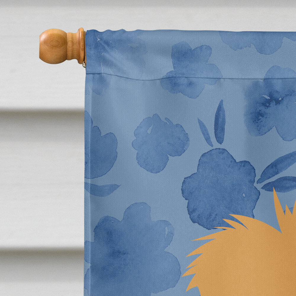 Red Pomeranian Welcome House Flag 28x40 Porch Sleeve Pole Decorative Outside Yard Banner Artwork Wall Hanging, Polyester
