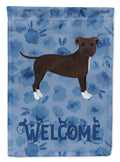 Staffordshire Bull Terrier Welcome House Flag 28x40 Porch Sleeve Pole Decorative Outside Yard Banner Artwork Wall Hanging, Polyester