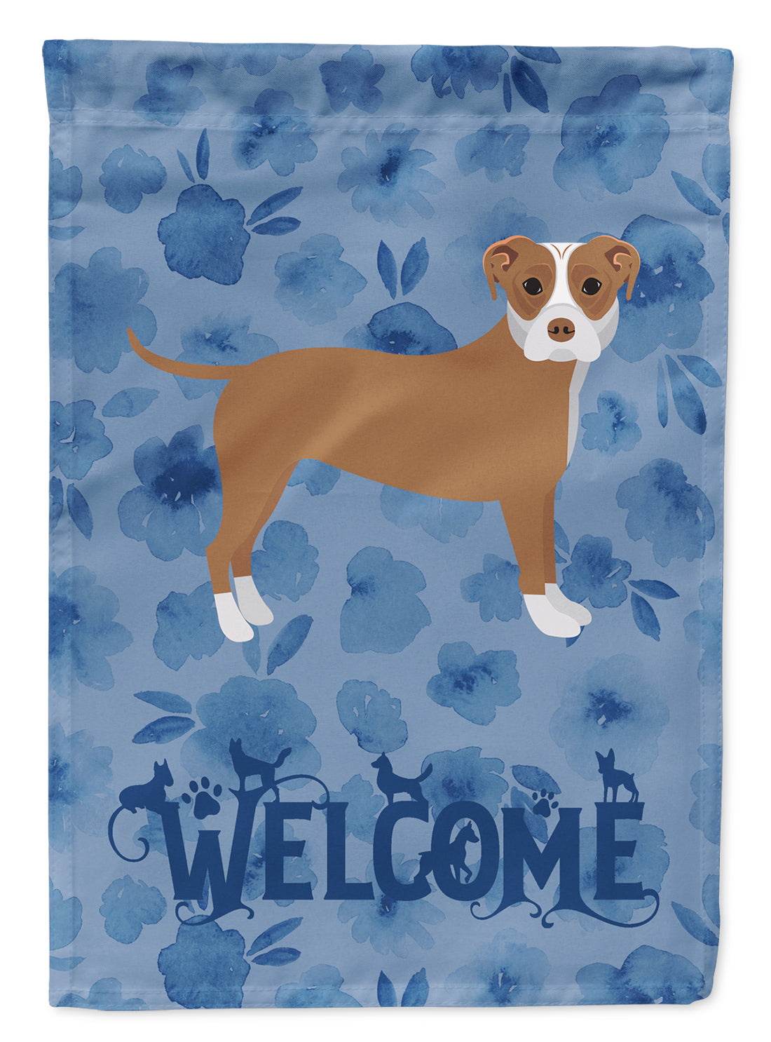 Staffordshire Bull Terrier #2 Welcome House Flag 28x40 Porch Sleeve Pole Decorative Outside Yard Banner Artwork Wall Hanging, Polyester