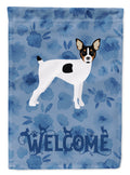 Toy Fox Terrier Welcome House Flag 28x40 Porch Sleeve Pole Decorative Outside Yard Banner Artwork Wall Hanging, Polyester