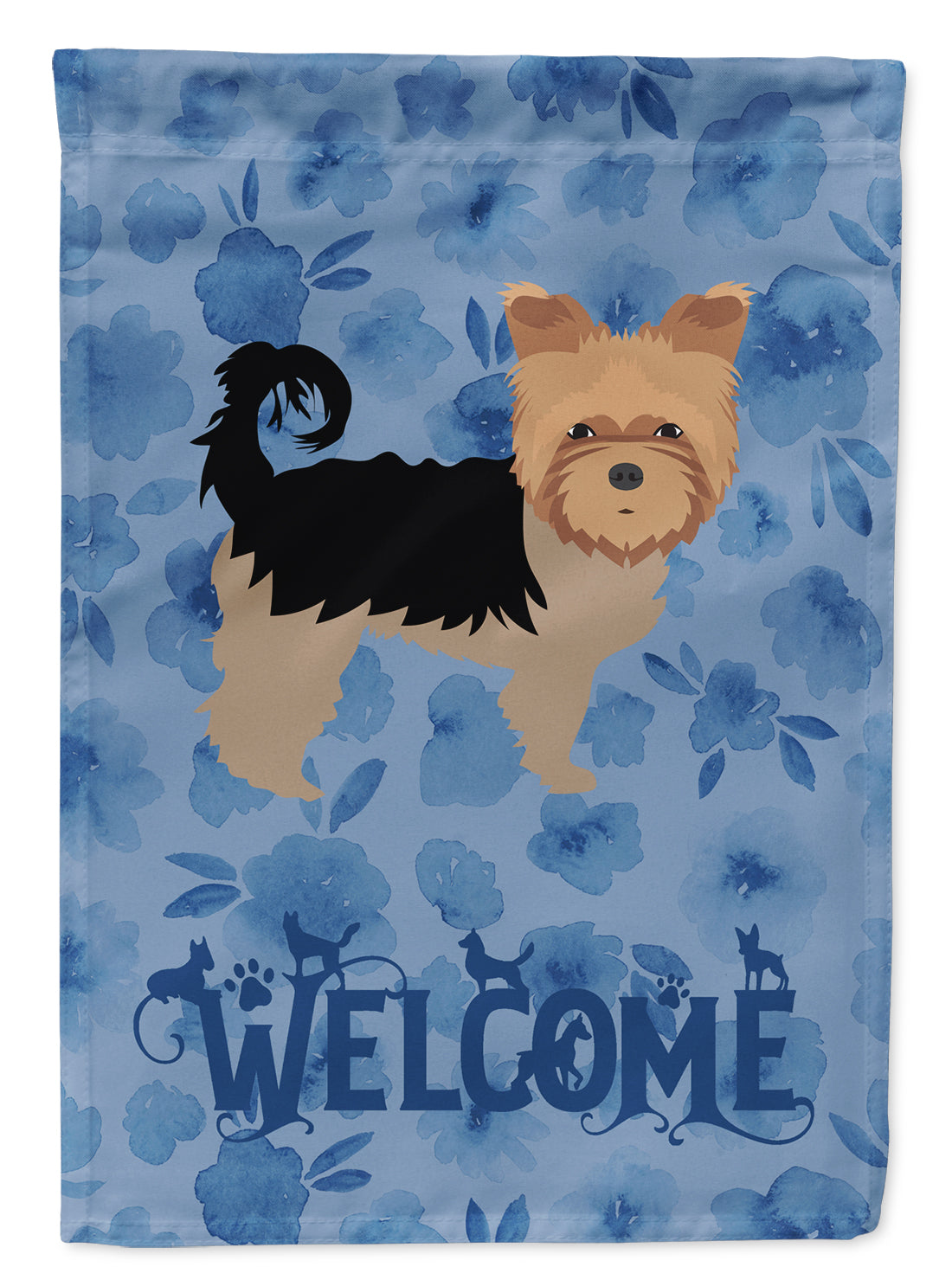 Yorkshire Terrier Welcome House Flag 28x40 Porch Sleeve Pole Decorative Outside Yard Banner Artwork Wall Hanging, Polyester