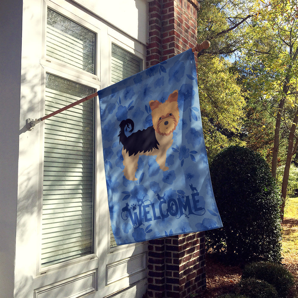 Yorkshire Terrier Welcome House Flag 28x40 Porch Sleeve Pole Decorative Outside Yard Banner Artwork Wall Hanging, Polyester