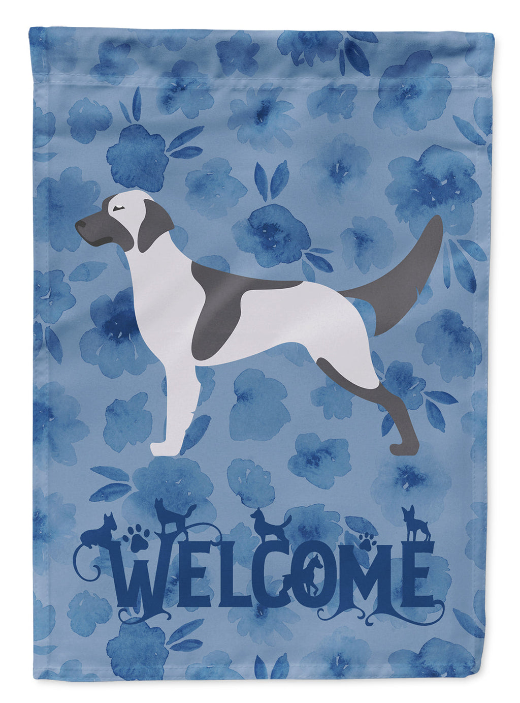 English Setter Welcome House Flag 28x40 Porch Sleeve Pole Decorative Outside Yard Banner Artwork Wall Hanging, Polyester