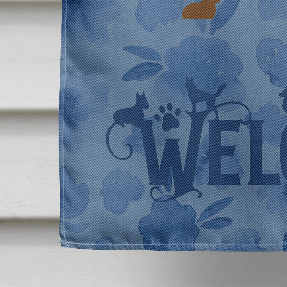 Dachshund Welcome House Flag 28x40 Porch Sleeve Pole Decorative Outside Yard Banner Artwork Wall Hanging, Polyester