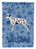 Dalmatian Welcome House Flag 28x40 Porch Sleeve Pole Decorative Outside Yard Banner Artwork Wall Hanging, Polyester