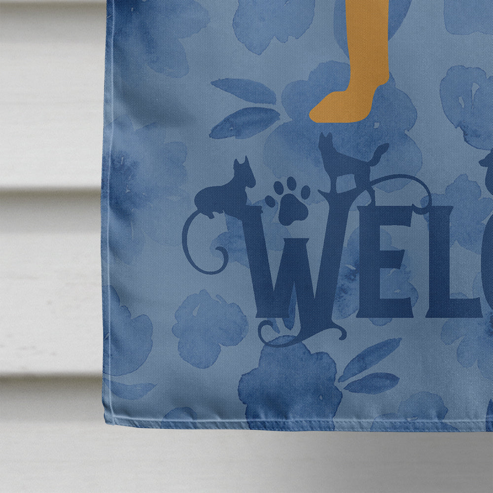 Bloodhound Welcome House Flag 28x40 Porch Sleeve Pole Decorative Outside Yard Banner Artwork Wall Hanging, Polyester