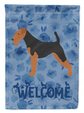 Welsh Terrier Welcome House Flag 28x40 Porch Sleeve Pole Decorative Outside Yard Banner Artwork Wall Hanging, Polyester
