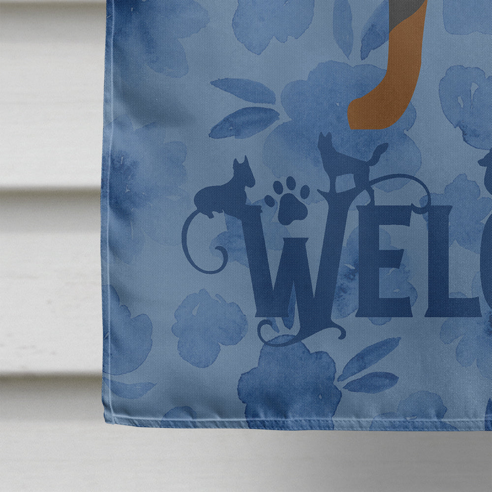 Toy Fox Terrier Welcome House Flag 28x40 Porch Sleeve Pole Decorative Outside Yard Banner Artwork Wall Hanging, Polyester