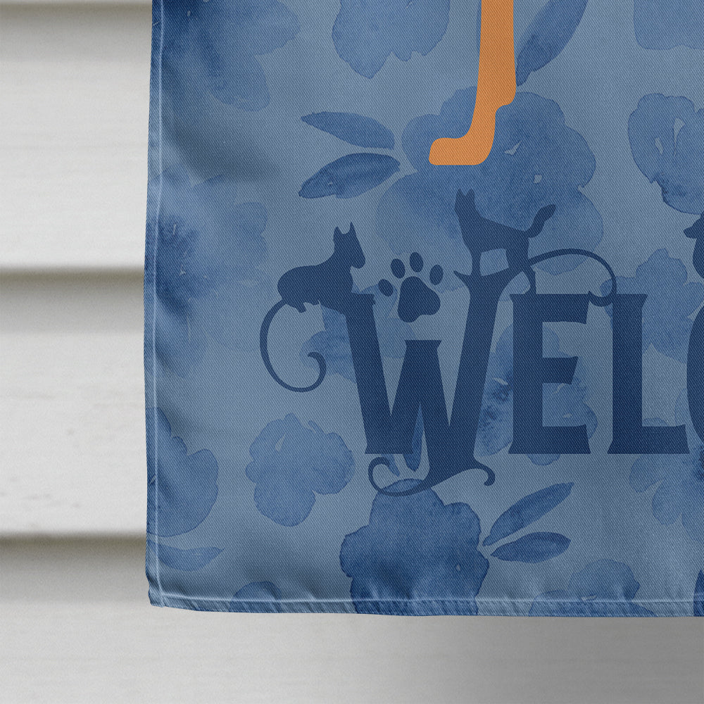 Pharaoh Hound Welcome House Flag 28x40 Porch Sleeve Pole Decorative Outside Yard Banner Artwork Wall Hanging, Polyester
