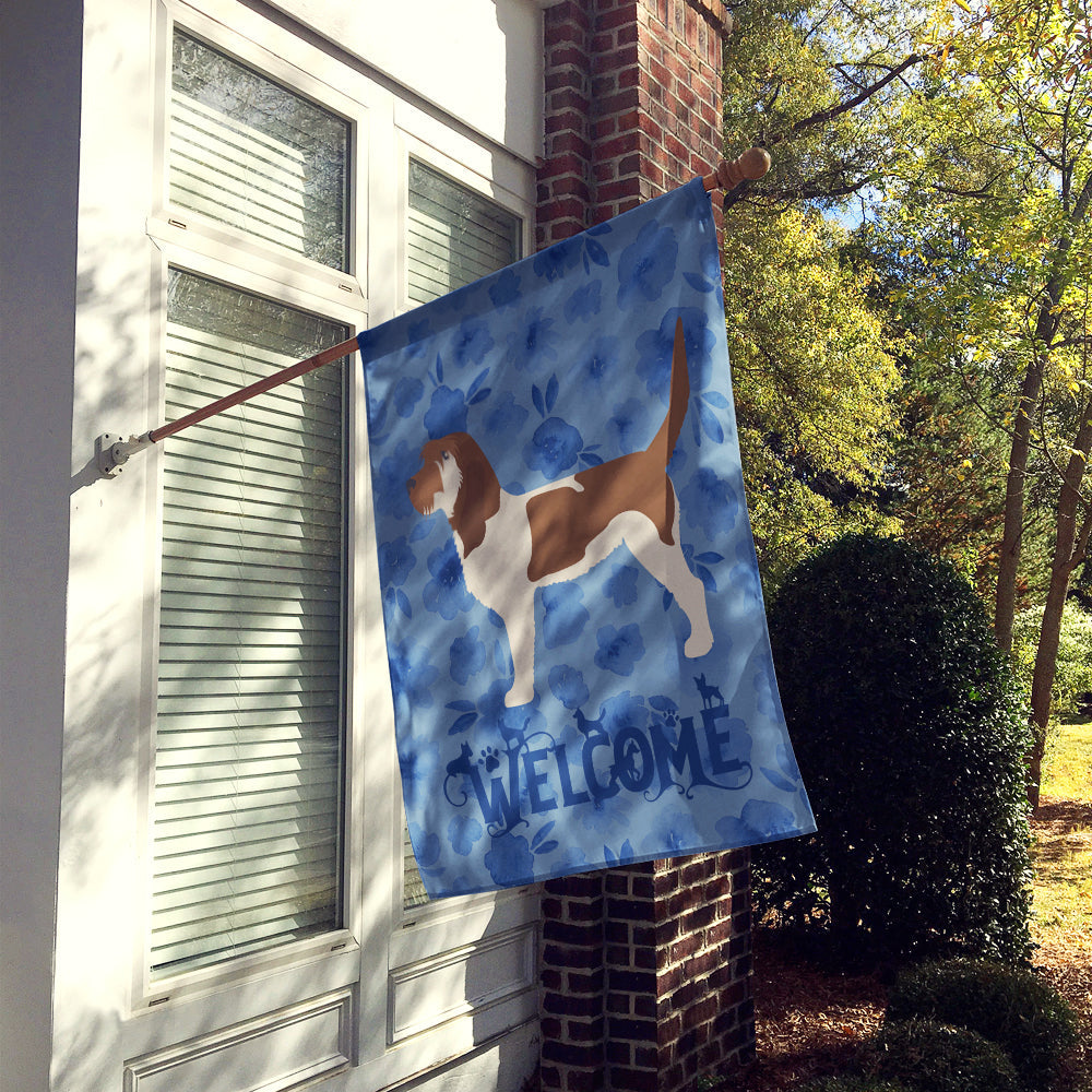 Grand Basset Griffon Vendeen Welcome House Flag 28x40 Porch Sleeve Pole Decorative Outside Yard Banner Artwork Wall Hanging, Polyester