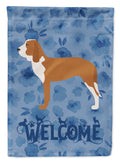 Spanish Hound Welcome House Flag 28x40 Porch Sleeve Pole Decorative Outside Yard Banner Artwork Wall Hanging, Polyester