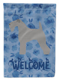 Kerry Blue Terrier Welcome House Flag 28x40 Porch Sleeve Pole Decorative Outside Yard Banner Artwork Wall Hanging, Polyester