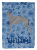 Scottish Deerhound Welcome House Flag 28x40 Porch Sleeve Pole Decorative Outside Yard Banner Artwork Wall Hanging, Polyester