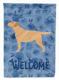 Yellow Labrador Retriever Welcome House Flag 28x40 Porch Sleeve Pole Decorative Outside Yard Banner Artwork Wall Hanging, Polyester