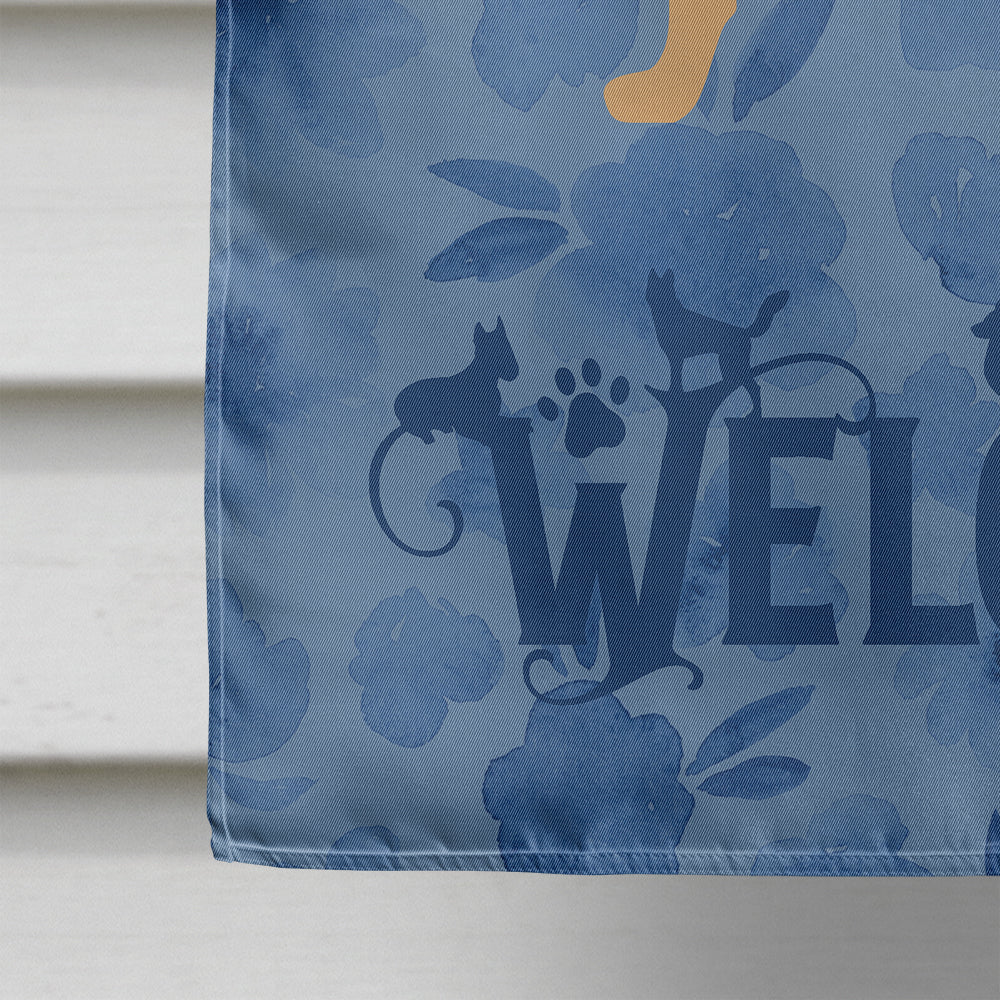 Yellow Labrador Retriever Welcome House Flag 28x40 Porch Sleeve Pole Decorative Outside Yard Banner Artwork Wall Hanging, Polyester
