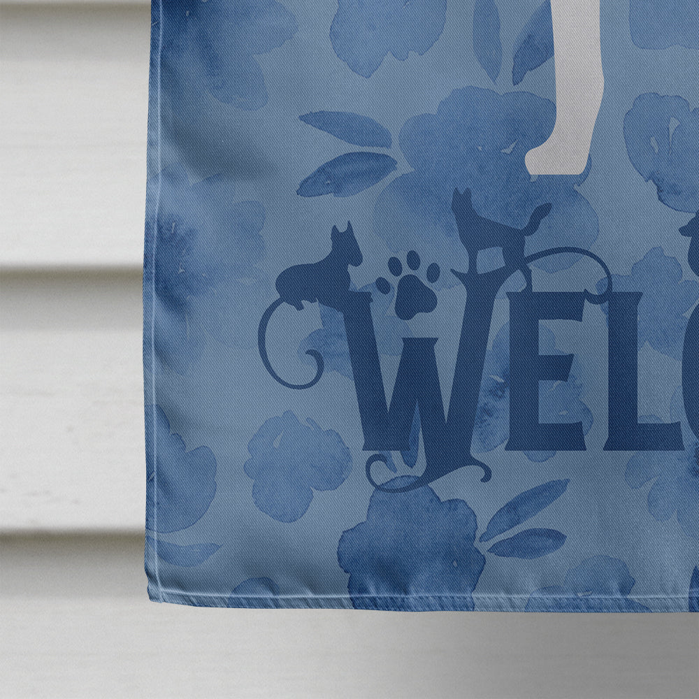 American Foxhound Welcome House Flag 28x40 Porch Sleeve Pole Decorative Outside Yard Banner Artwork Wall Hanging, Polyester